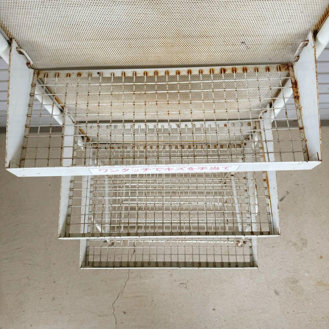 昭和　レトロ　薬局　バンドエイド　陳列棚　鉄　ビンテージ　絆創膏　ディスプレイ