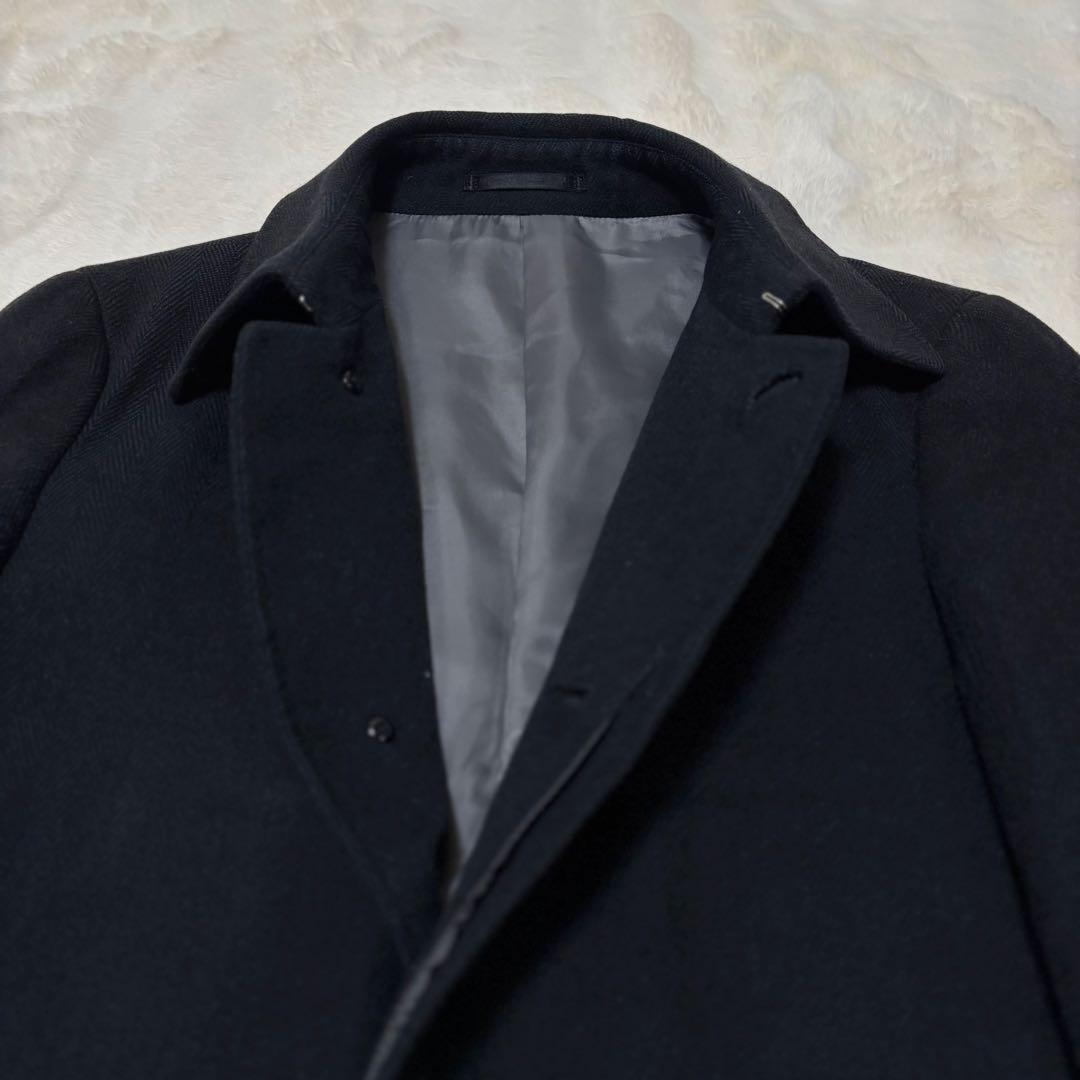 【極美品✨】ミツミネ　カシミヤ100% ステンカラーコート M ブラック