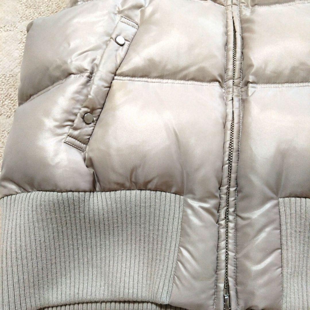 『美品』ファーベージュダウンベスト　ダウン80フェザー20　ラクーン　2Way