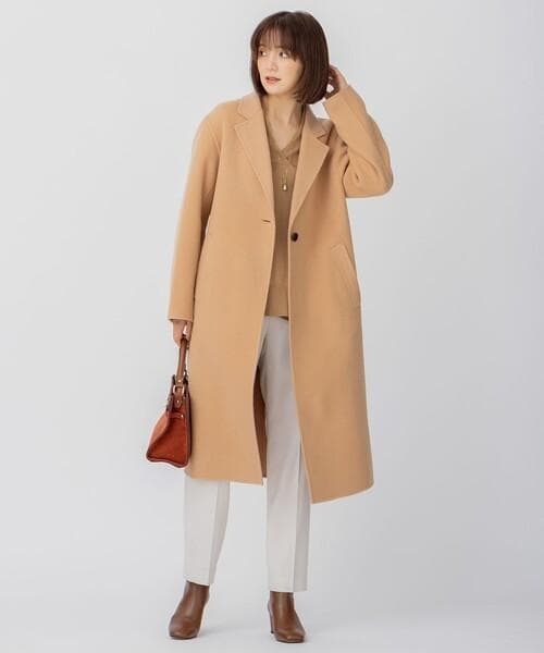 【23区】22AW【蛯原友里さん着用】ウールリバー ロングコートキャメル