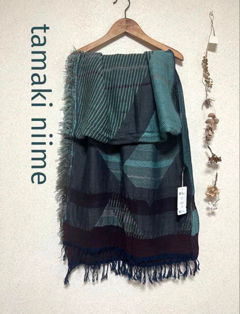 ＊新品＊タマキニイメ JQ shawl MIDDLE①エメラルドグリーン系