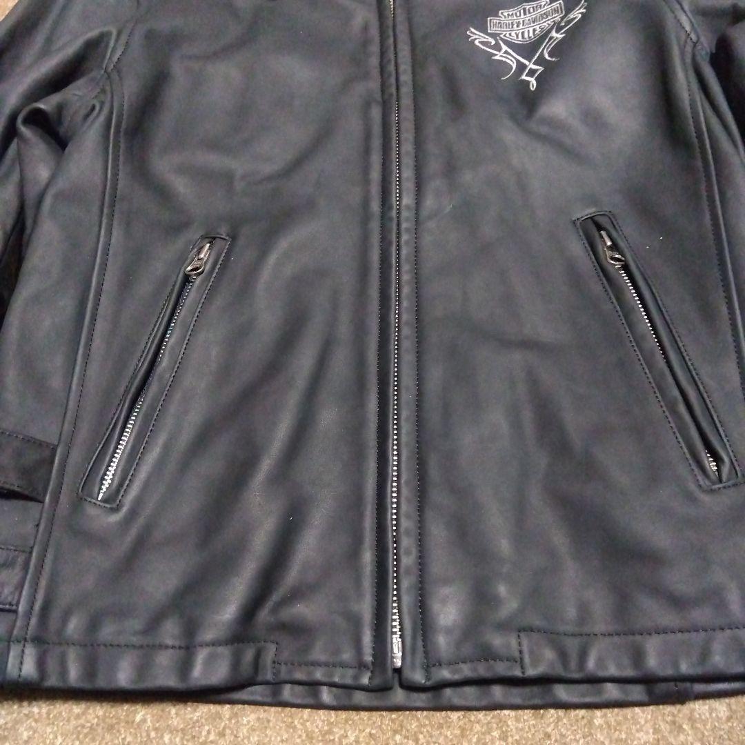 Mサイズ 美品 ハーレーダビッドソン 純正 レザー シングルライダースジャケット