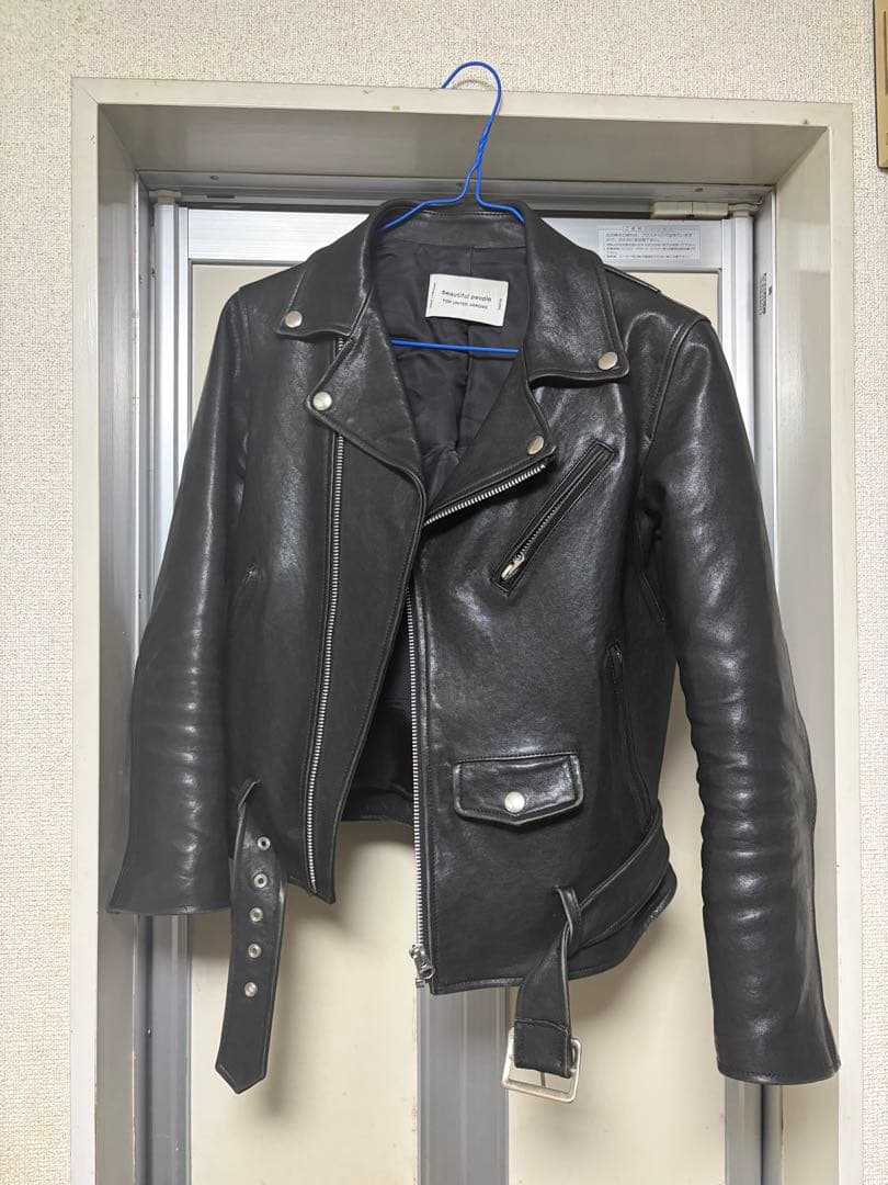 beautiful people ダブルライダース レザージャケット ブラック