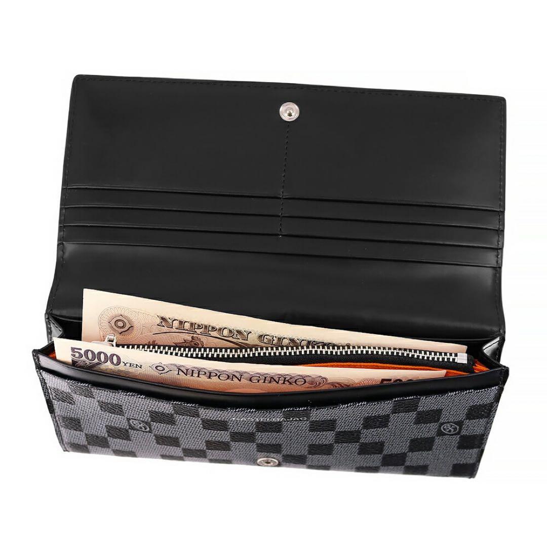 新品カステルバジャックCASTEL BAJAC長財布クラー黒レザー　カラフル被せ