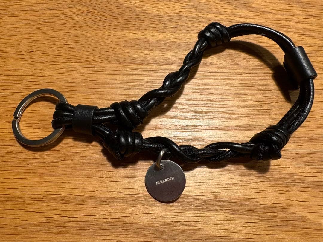 新品未使用品 JIL SANDER ブラックレザー キーホルダー キーリング