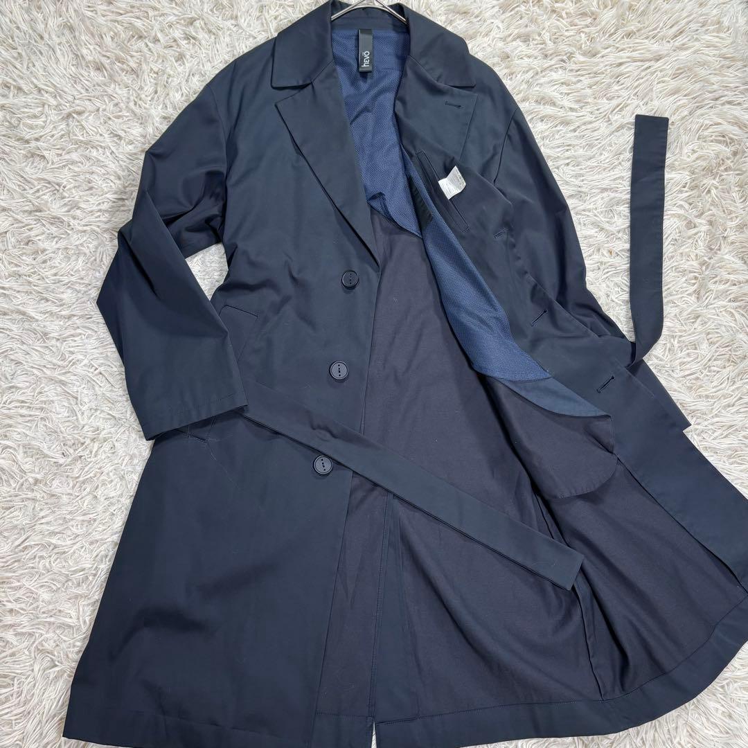 RealR様　HEVO イーヴォ　トレンチコート　ベルト　ネイビー　48 L