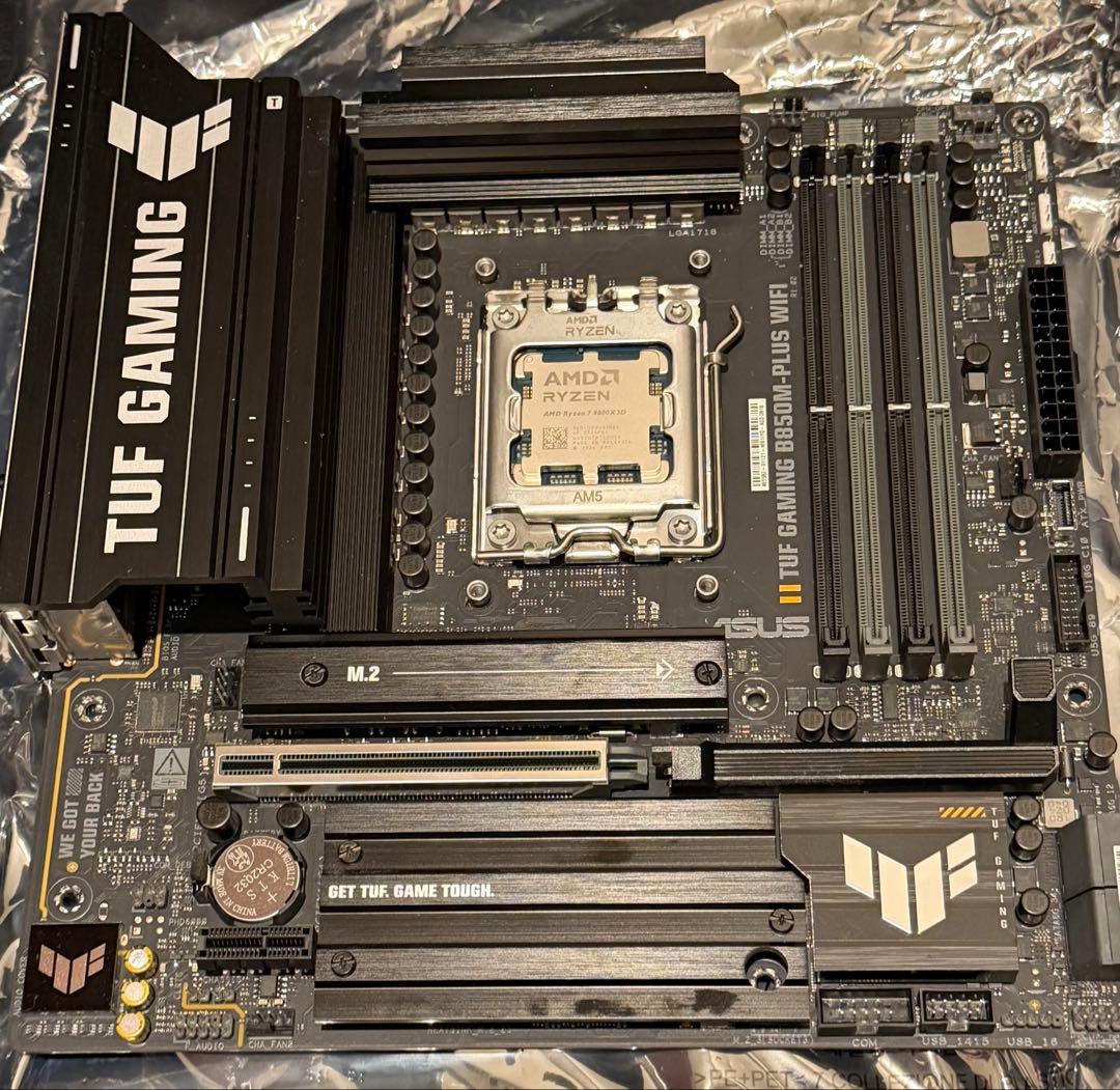CPU ryzen7 9800x3d TUF gaming B850M-PLUSwifi