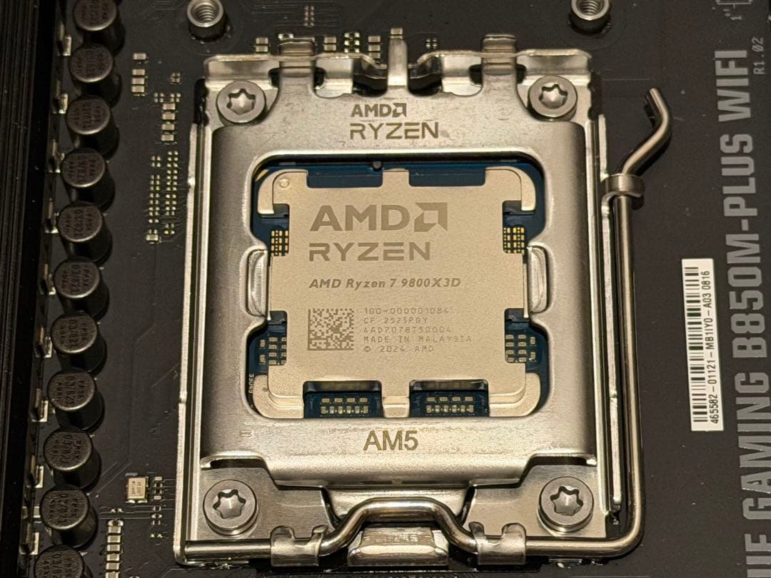 CPU ryzen7 9800x3d TUF gaming B850M-PLUSwifi