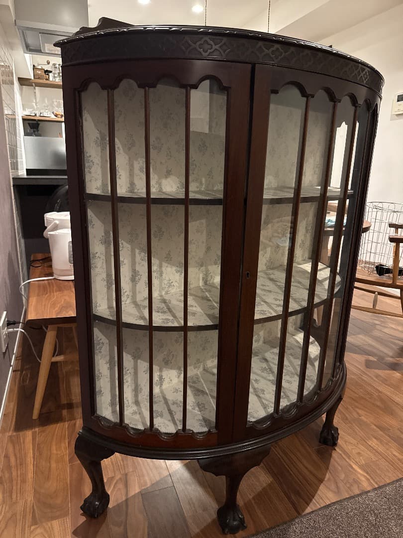 1890年代イギリス製アンティーク　ヴィクトリアン　ウォルナット　キャビネット