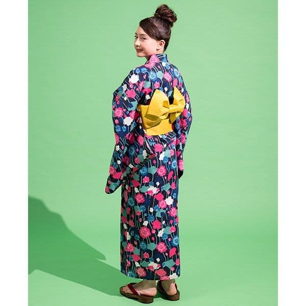 【新品】kate spade kids ヴァイ二ーローズ 浴衣 160 花柄 紺