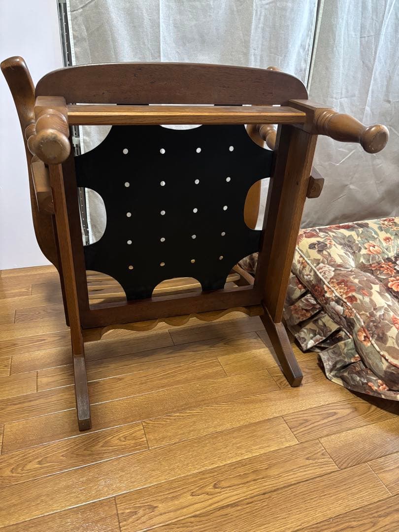 【美品】飛騨産業 キツツキマーク レトロ チェア クッション付 アンティーク①