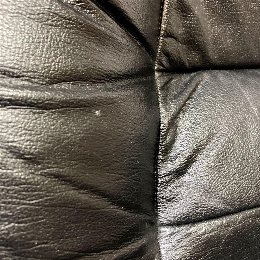 ヴィンテージ フランスベッド レザーパーソナルチェア オットマン(難あり)セット