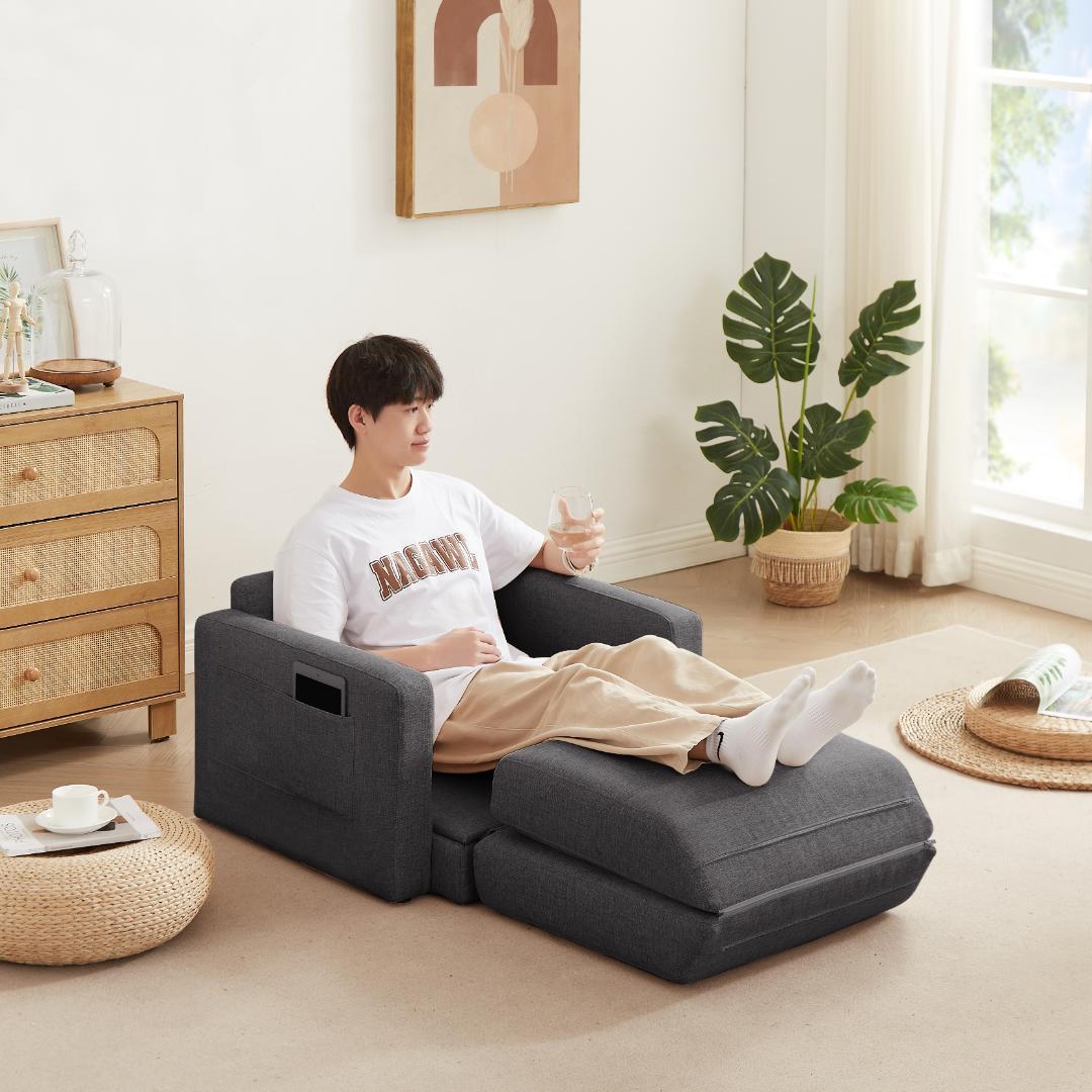 ソファーベッド 折りたたみベッド ローソファー シングルソファーベッド