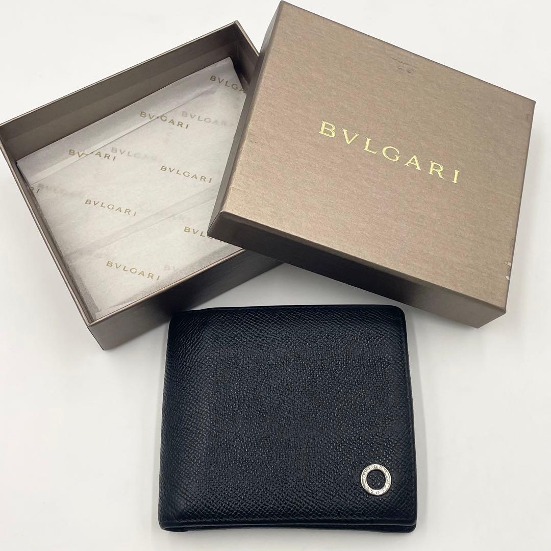 BVLGARI ブルガリ コンパクトウォレット折り財布　　ビーゼロワン ブラック