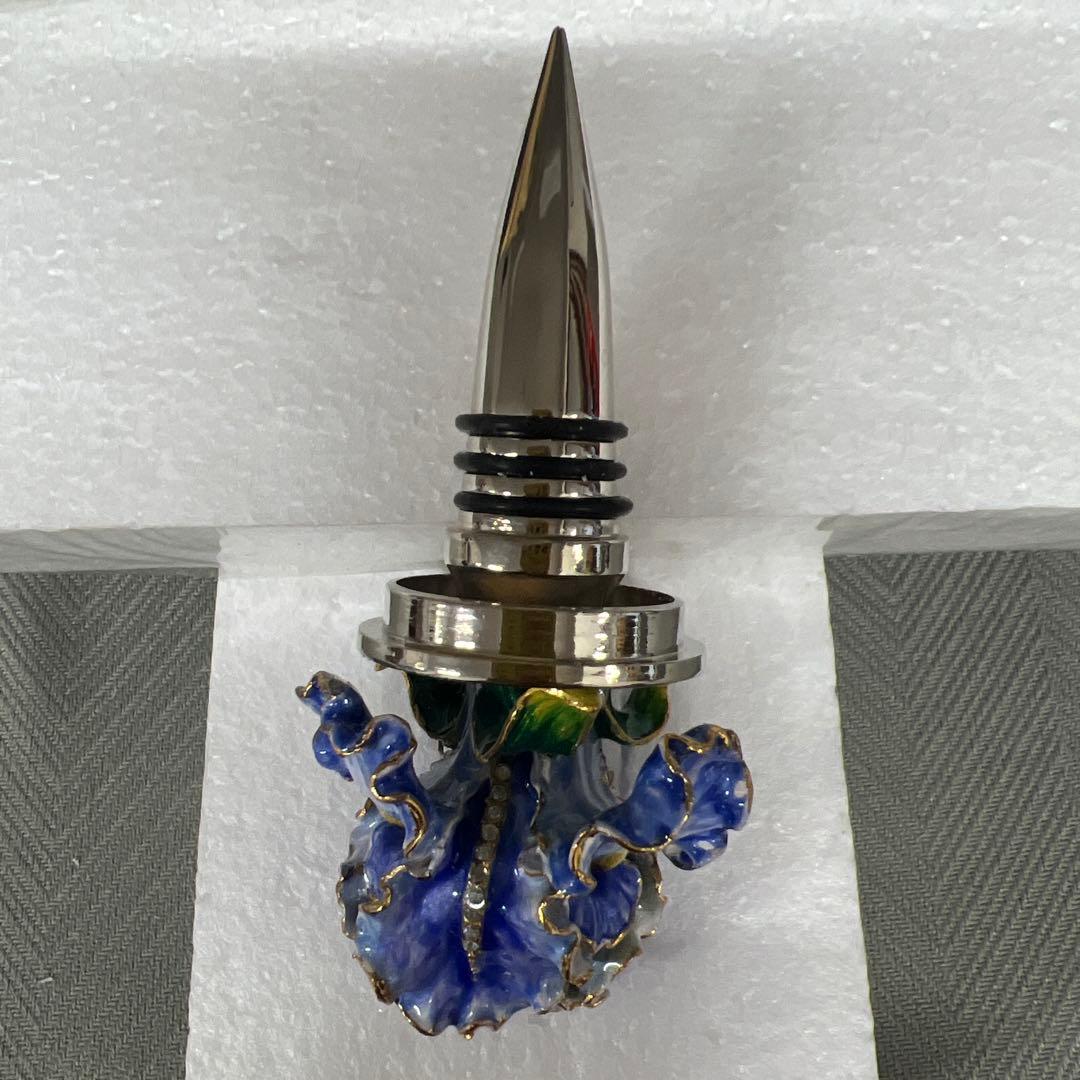 青い花のワインボトルストッパー