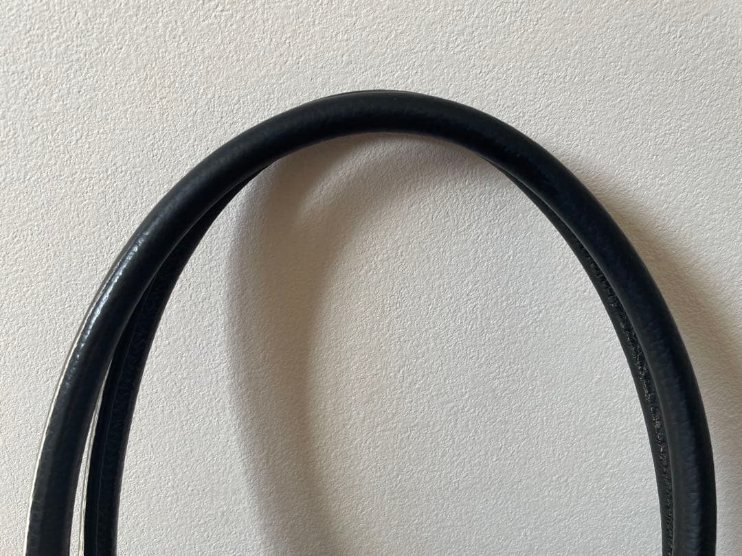 程度良 バーニーズニューヨーク ブラックレザートートバッグL