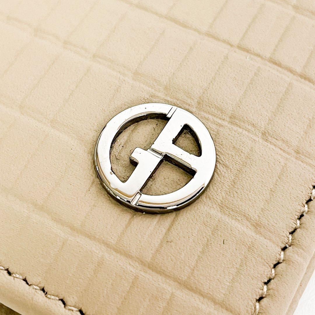 未使用品 現行 GIORGIO ARMANI アルマーニ 財布 クロコ型押し