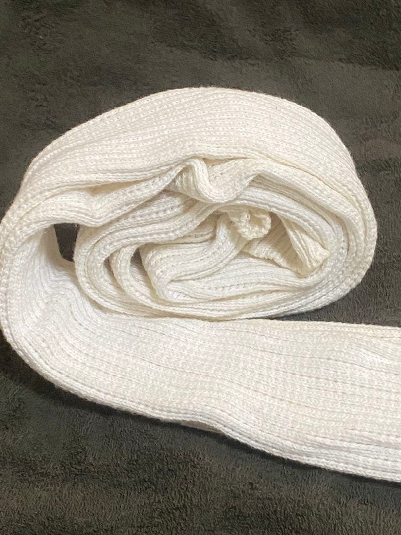 白リブ編みルーズソックス 140cm 使用感あり
