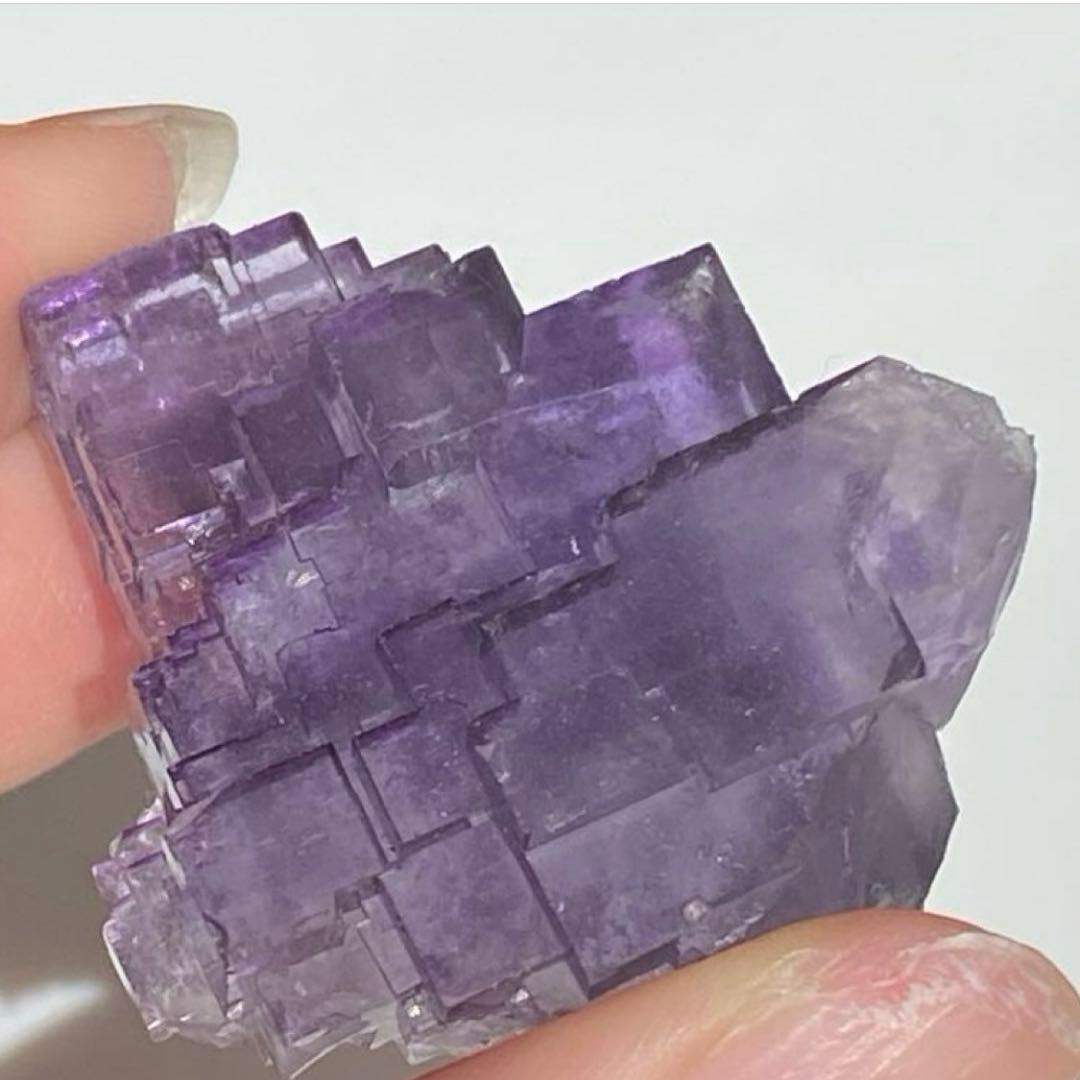 希少!! 福建省産地 パープルフローライト キューブ 天然石 パワーストーン