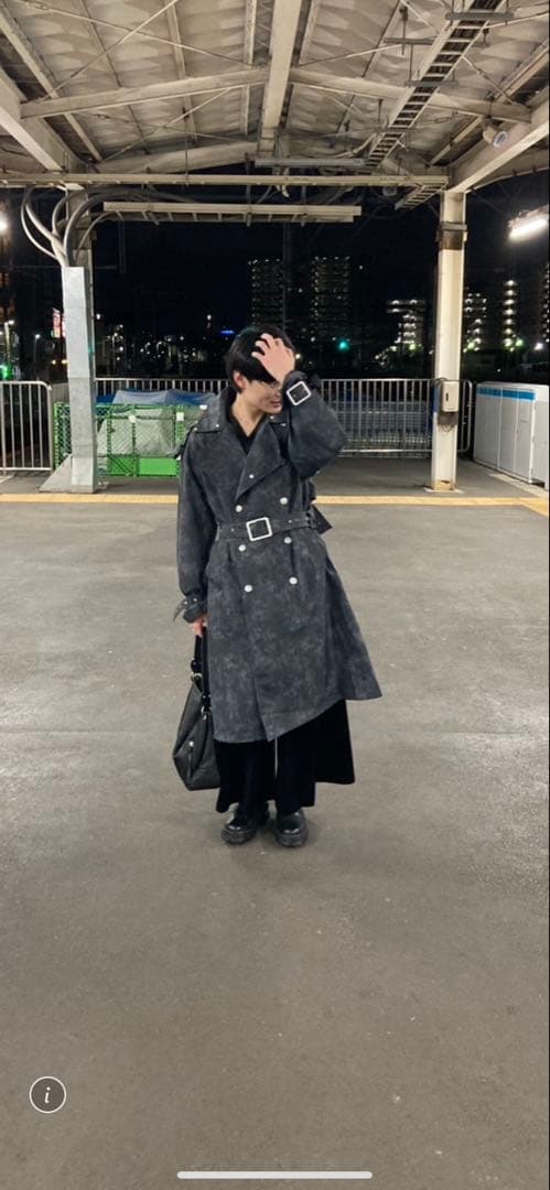 【GRANCY】総柄ロングトレンチコート