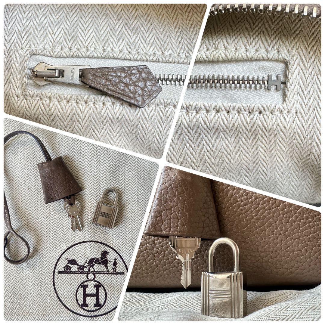 HERMES エルメス ヴィクトリア35 エトゥープ ボストンバッグ