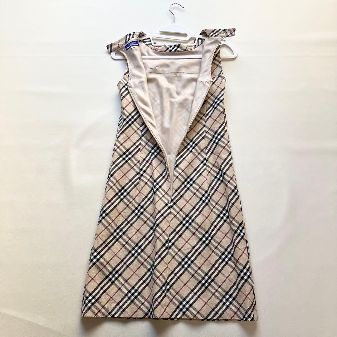 美品 バーバリーブルーレーベル ワンピース ノバチェック 36