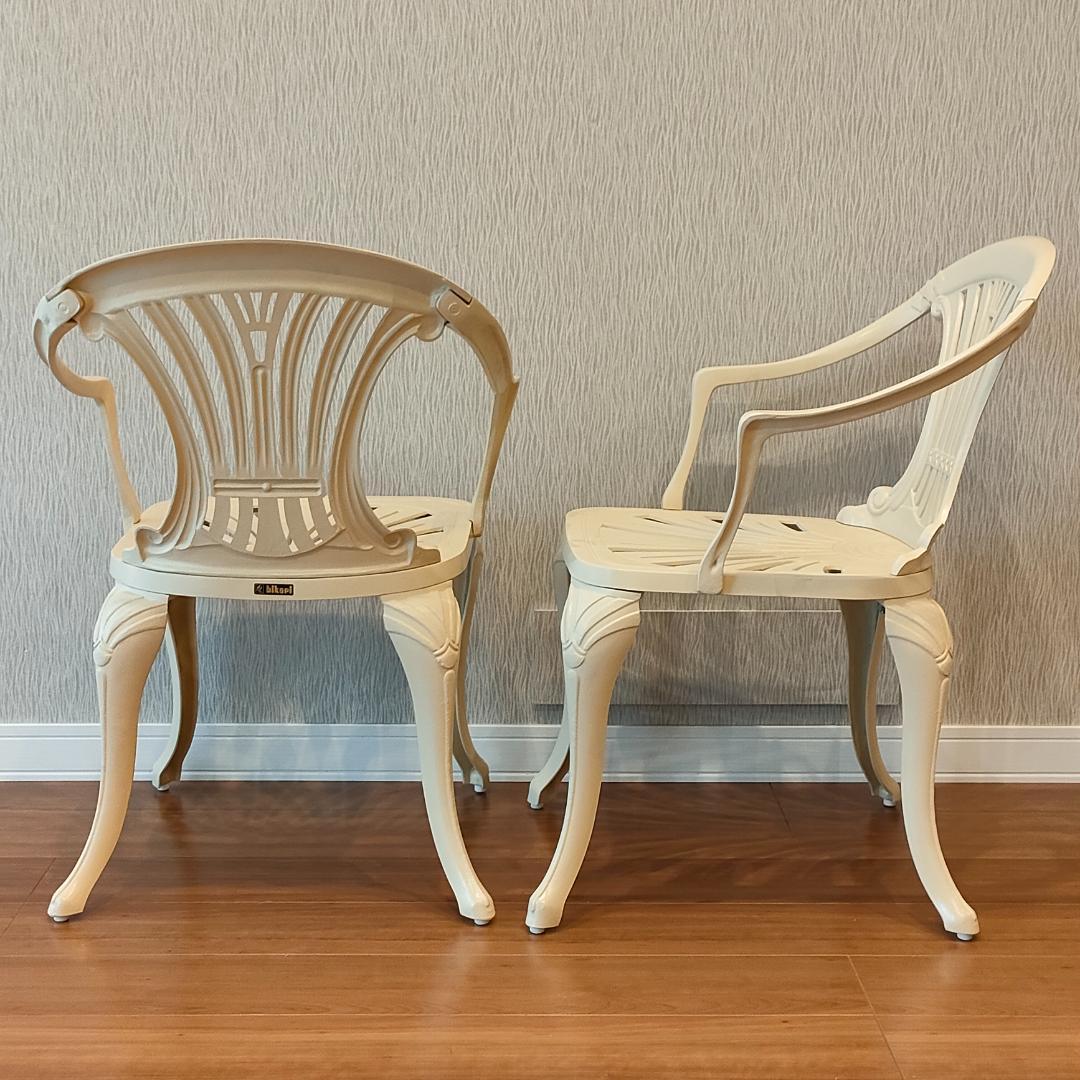 〈未使用〉ヒカリ　アームチェア　シェラトン　鋳物　2脚セット