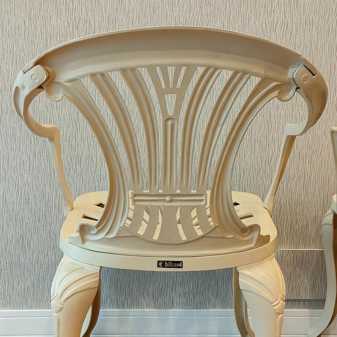 〈未使用〉ヒカリ　アームチェア　シェラトン　鋳物　2脚セット