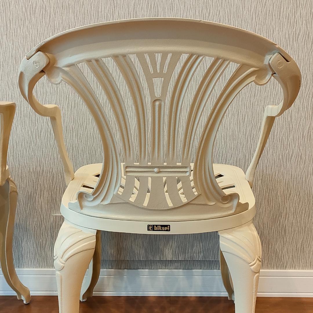 〈未使用〉ヒカリ　アームチェア　シェラトン　鋳物　2脚セット