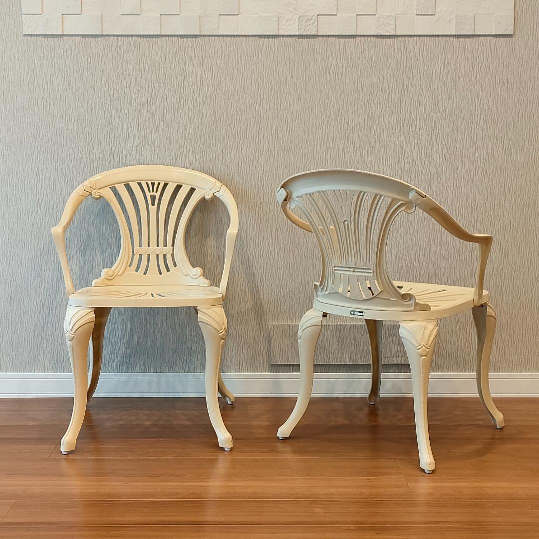 〈未使用〉ヒカリ　アームチェア　シェラトン　鋳物　2脚セット