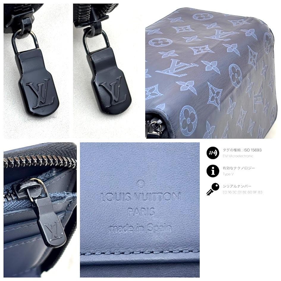 【極美品・IC搭載】ルイヴィトン　モノグラムシャドウ　ヴェルティカル　ネイビー