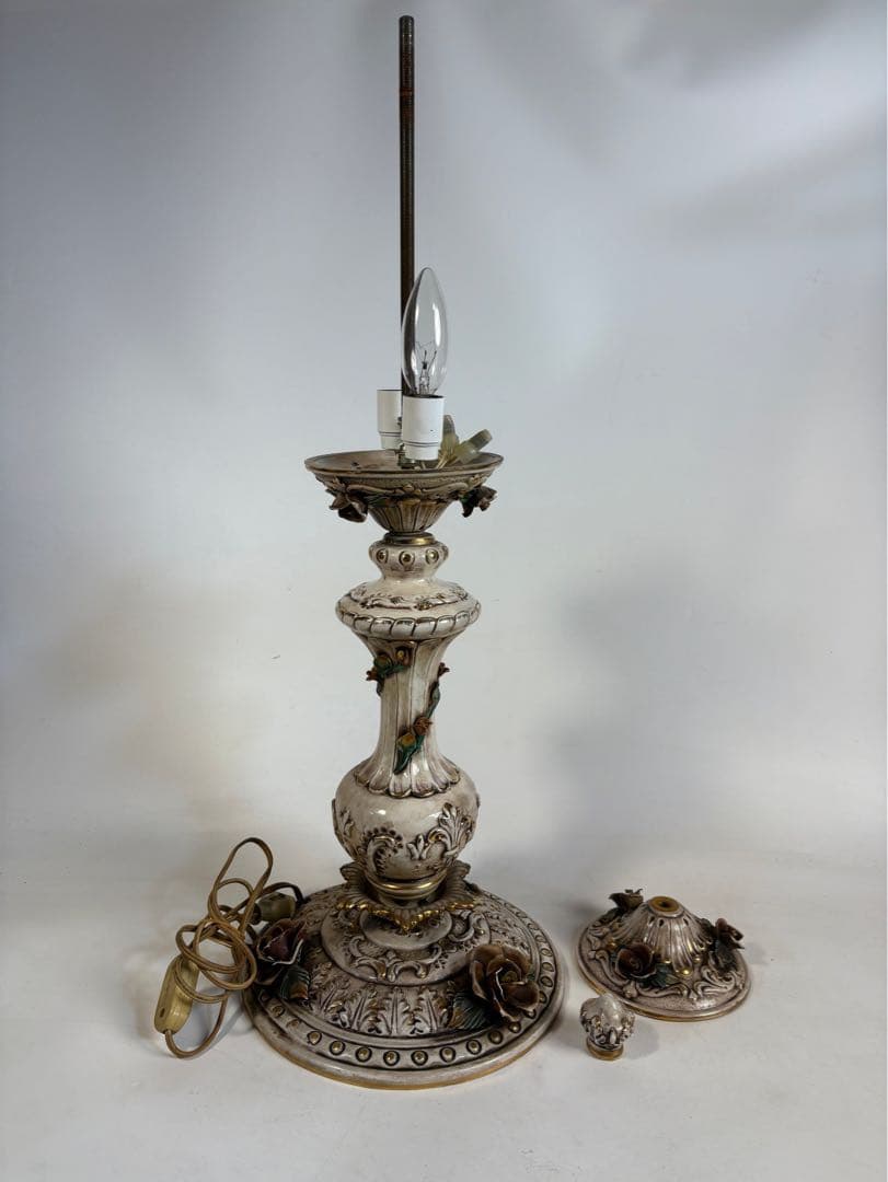 イタリア製 アンティーク 照明 スタンドライト 薔薇