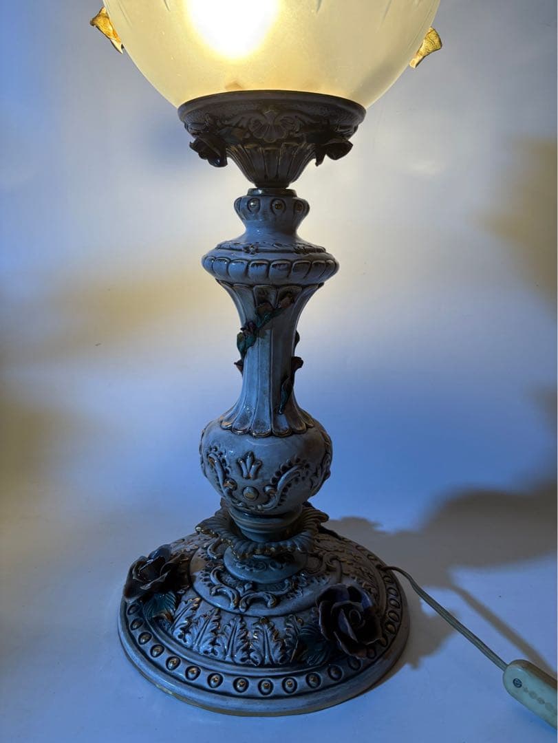 イタリア製 アンティーク 照明 スタンドライト 薔薇