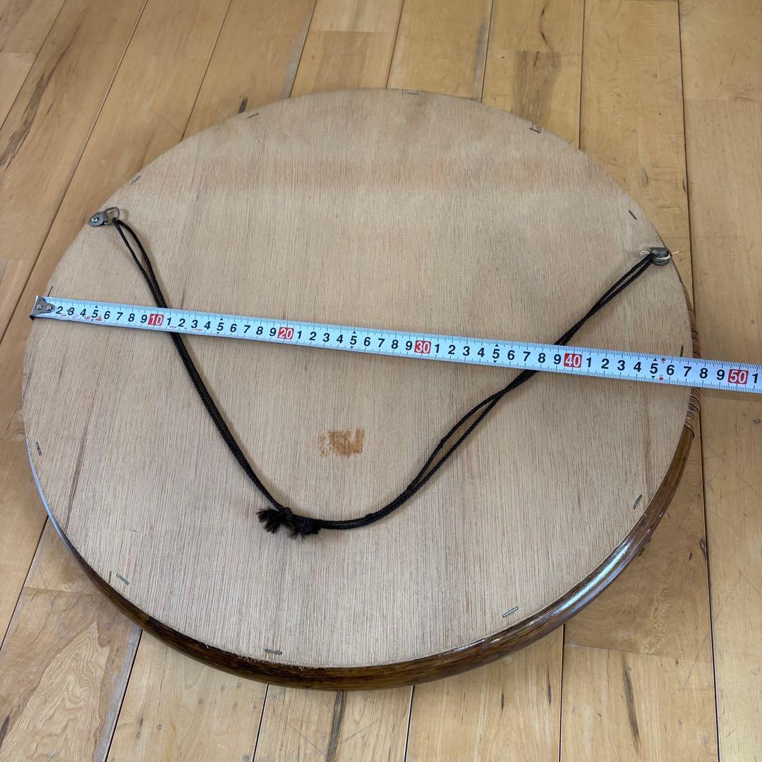 ☆アンティーク☆ビンテージ　ラタン　丸型　籐　鏡　ミラー