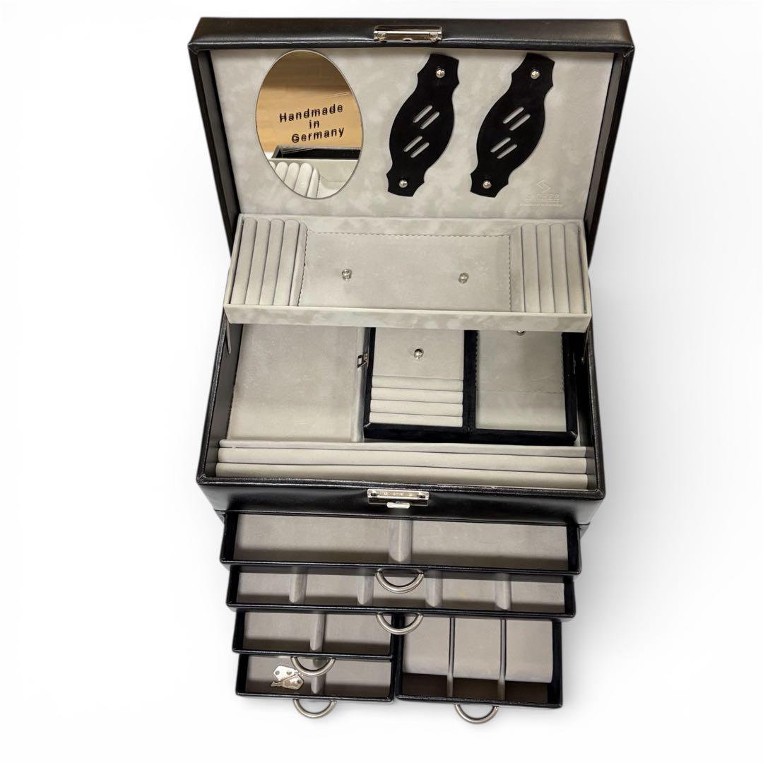 良品　高級ジュエリーボックス SACHER（ザッハー） ドイツ製　鍵付き　多段式