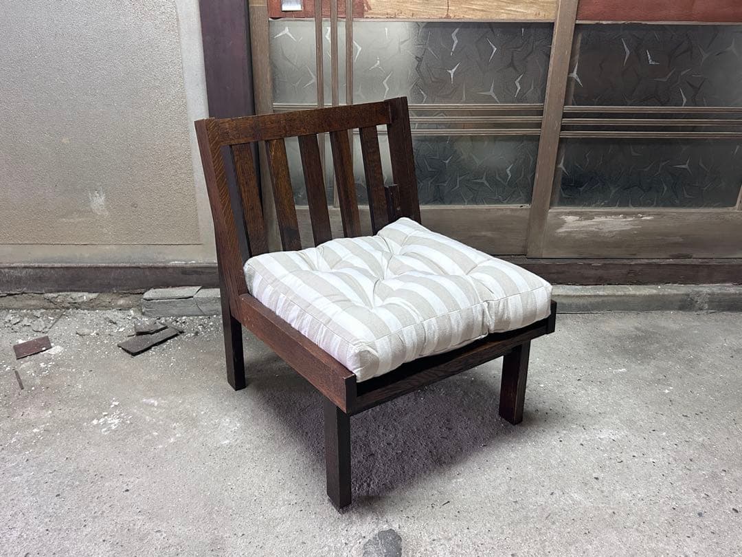 ②木製 ダイニングソファー ローチェア 和モダン 古民家