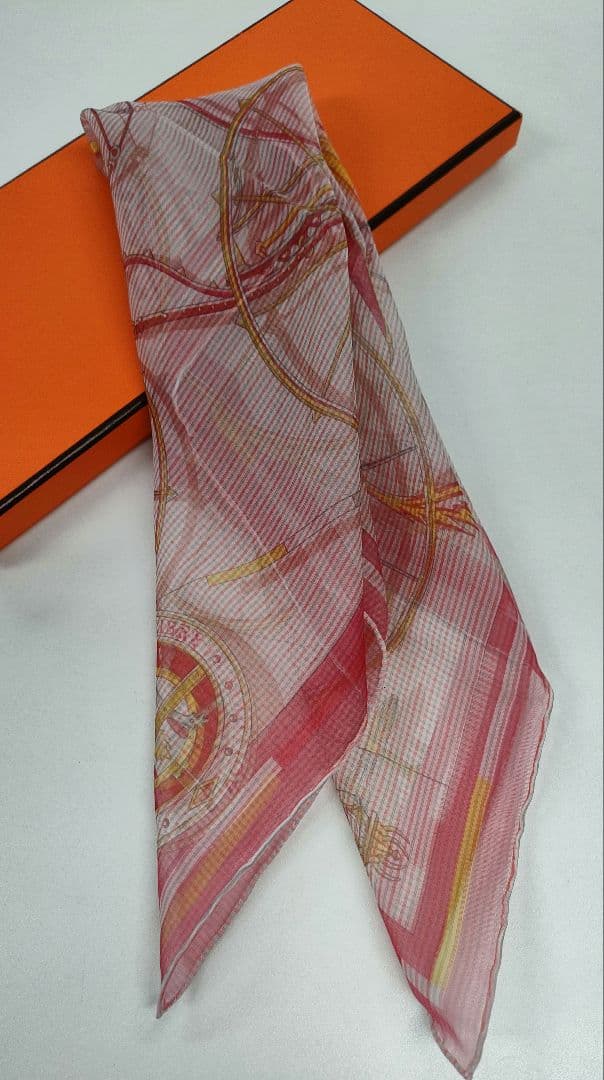 ANT20 エルメス 美品 カレ45 ミニカレ タグ付き 箱付き