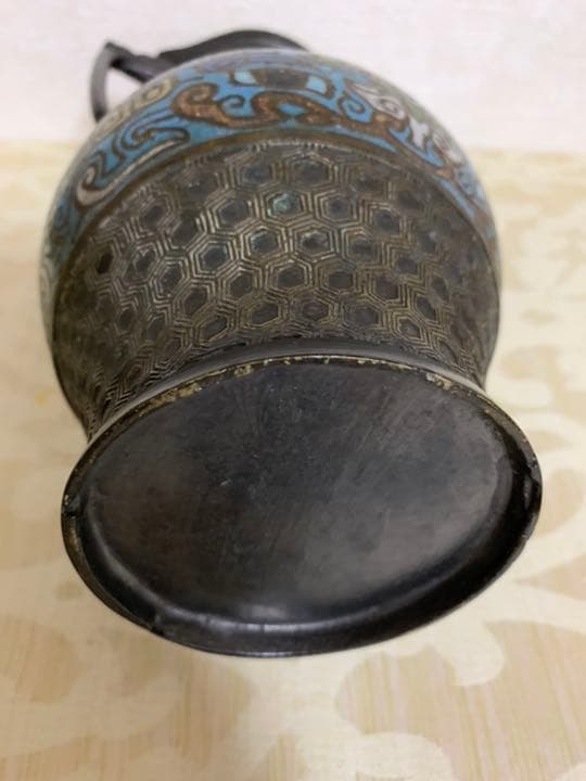 希少品］中国古美術　明時代七宝焼壺　古銅製