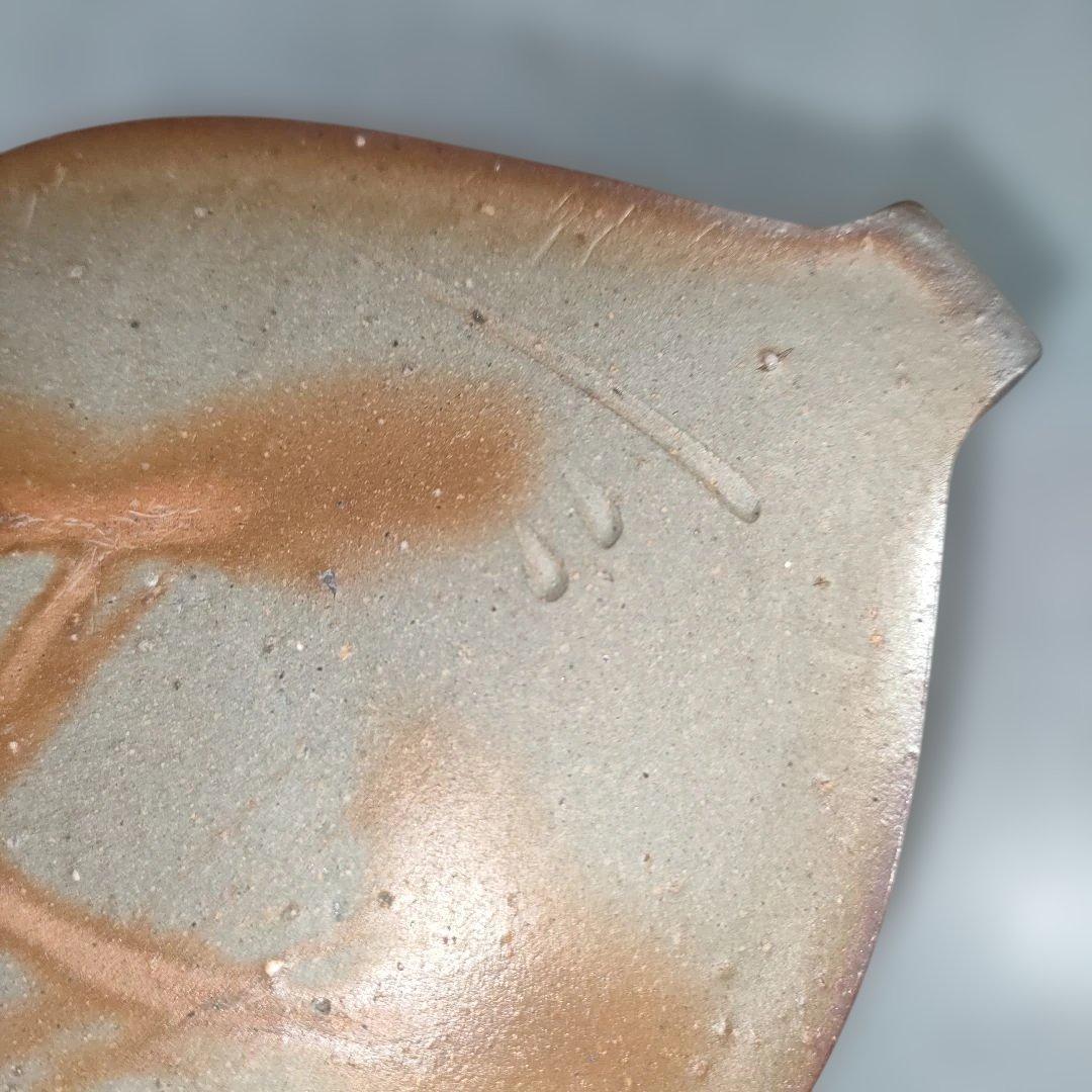 A1342-3/備前焼/閑谷窯/目澤孝 作/備前葉形皿5客/共箱/銘々皿/飾皿/