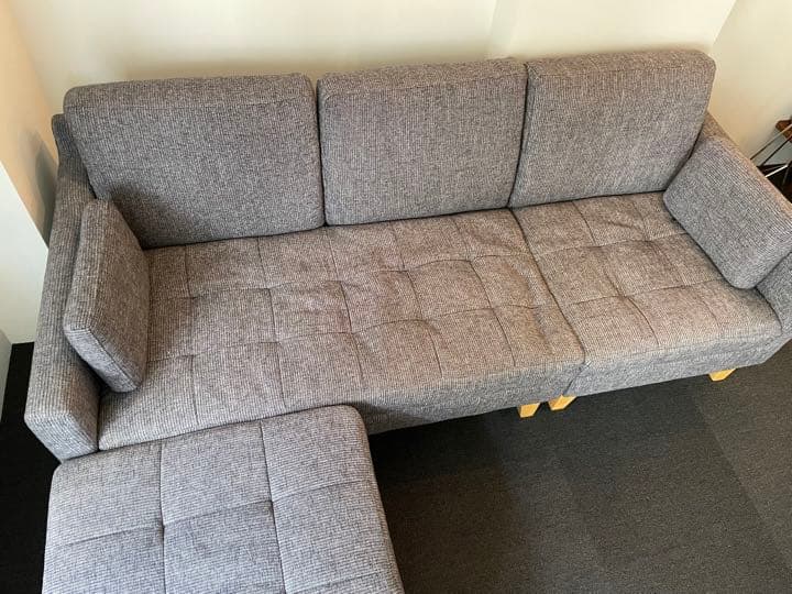 LOWYA 3人掛けソファ オットマン付き