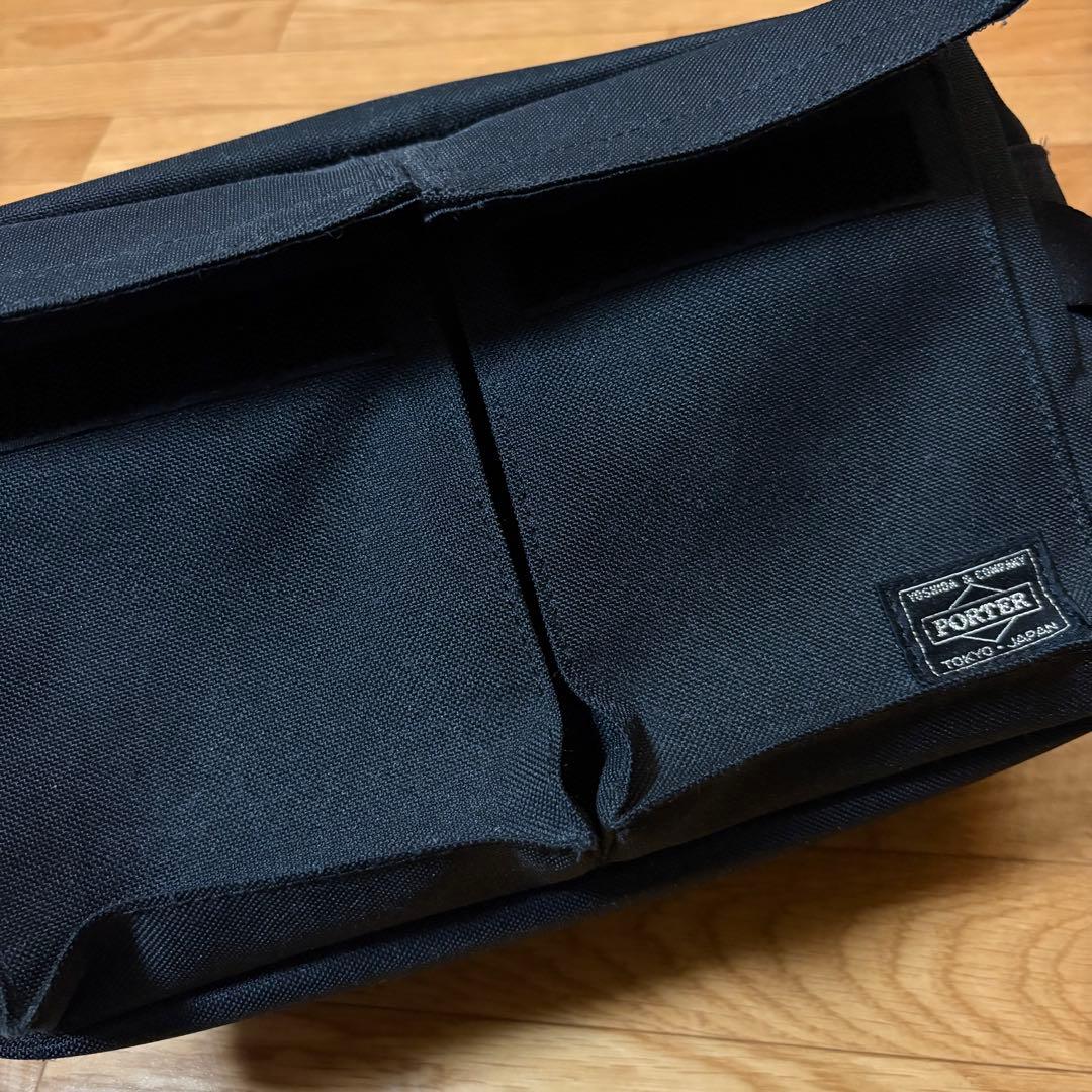 美品 PORTER×docomo ウエストバッグ 黒 タンカー レザー HEAD