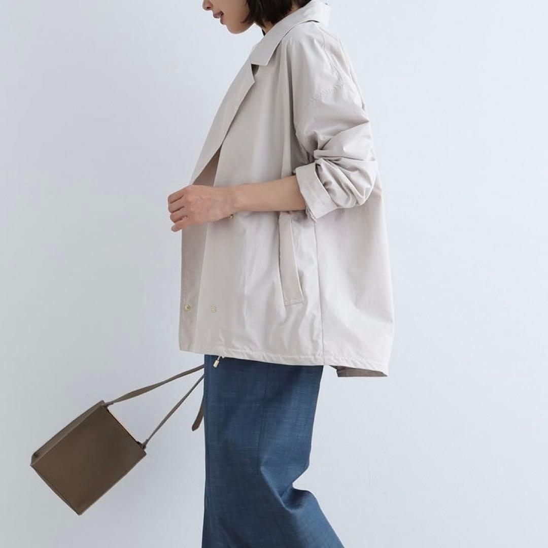 【新品タグ付き】 インディヴィ ミドル丈 カジュアルトレンチコート 38