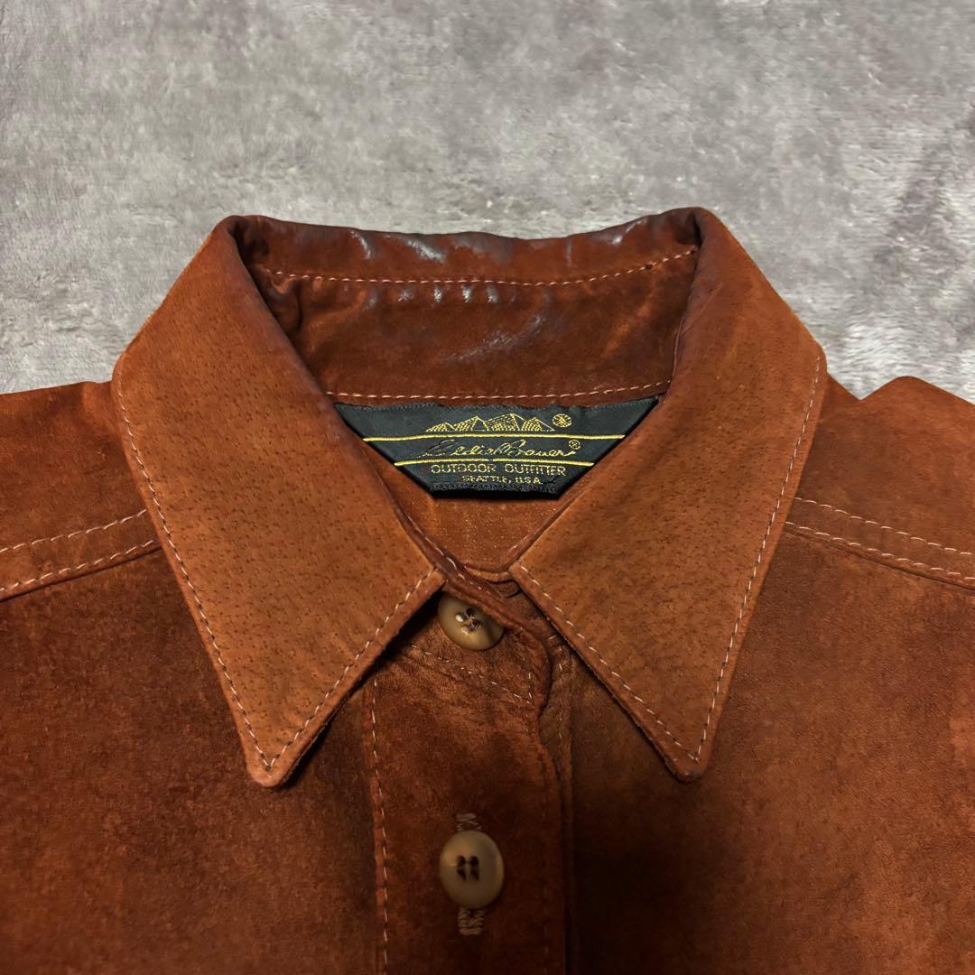 【希少】eddie bauer リアルレザースウェードシャツ