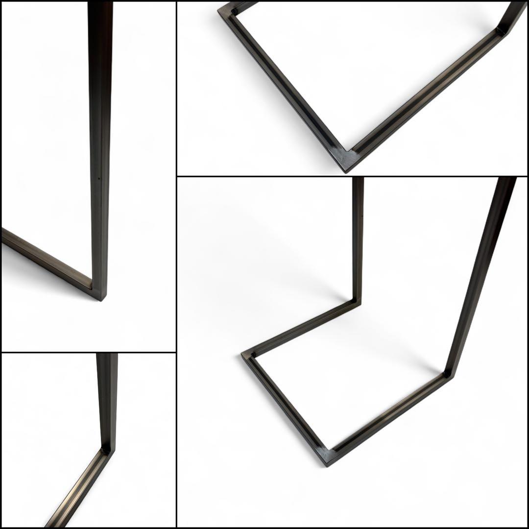 サイドテーブル アイアン 木製 一枚板 コの字 おしゃれ ベッド 50cm 北欧