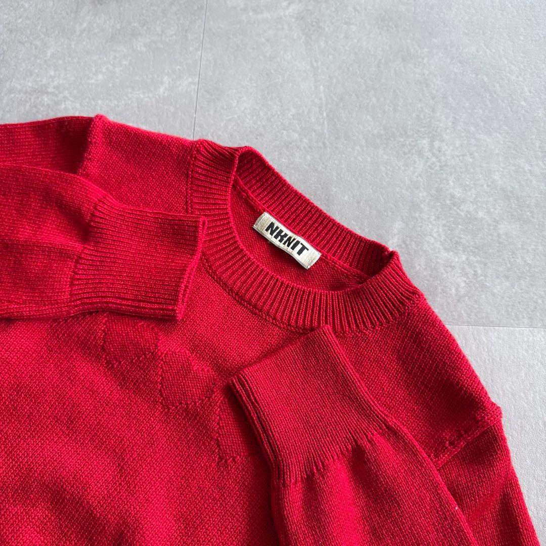 【美品✨】NKNIT ♡ jacquard KNIT ハート ニット レッド