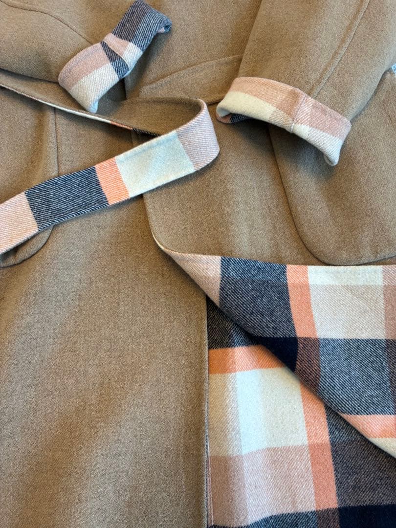 ブルーレーベル♡　ベージュ チェックリバーシブルコート♡38