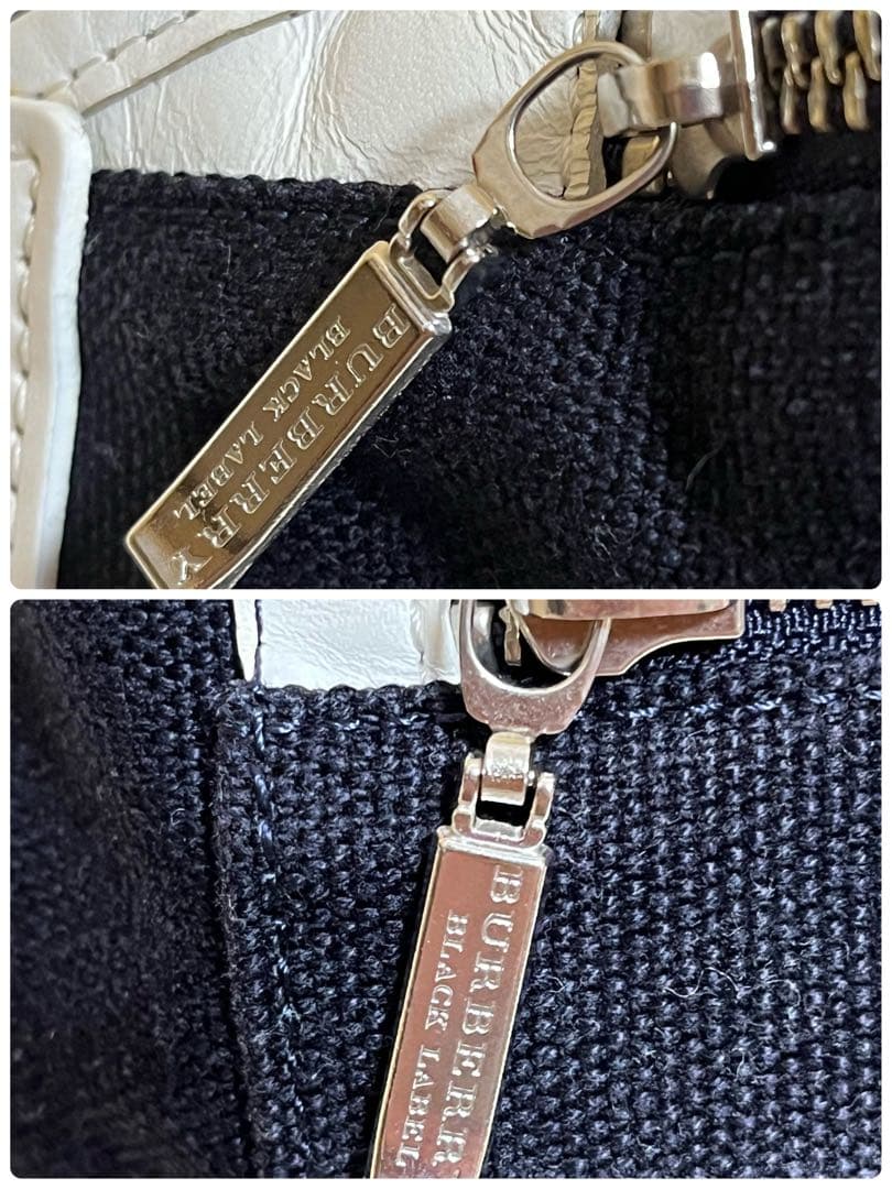 美品★バーバリー ブラックレーベル キャンバス レザー ウエストポーチ