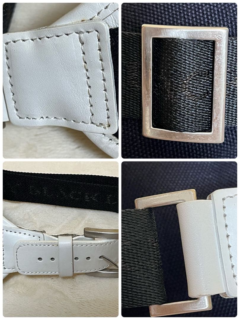 美品★バーバリー ブラックレーベル キャンバス レザー ウエストポーチ