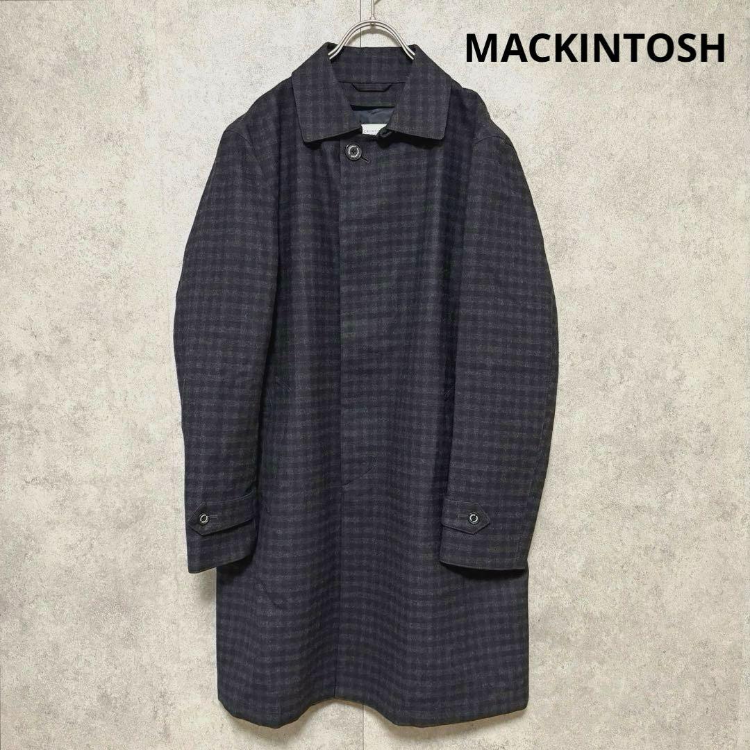 マッキントッシュ ステンカラーコート 42 千鳥格子 チェスターコート 42