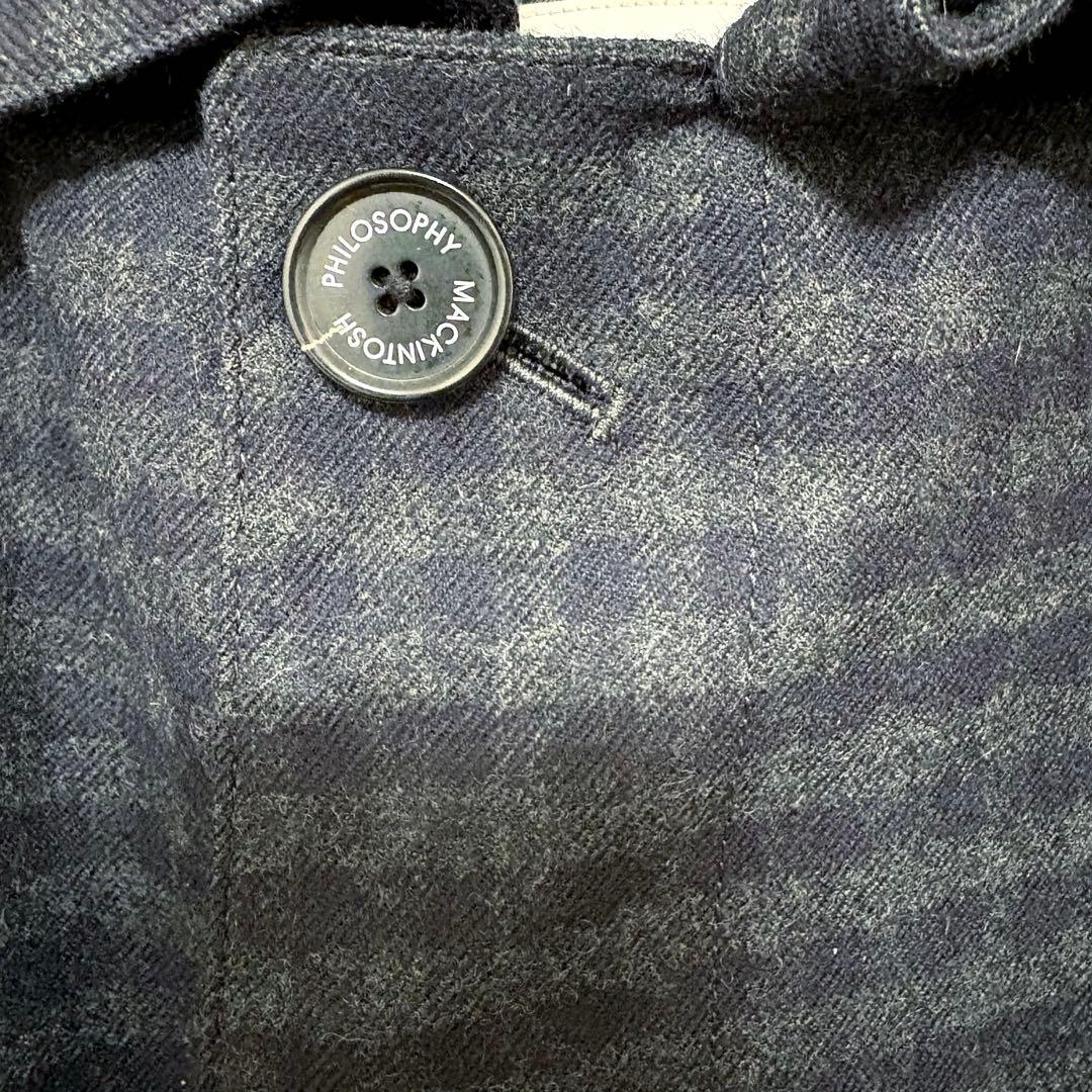 マッキントッシュ ステンカラーコート 42 千鳥格子 チェスターコート 42